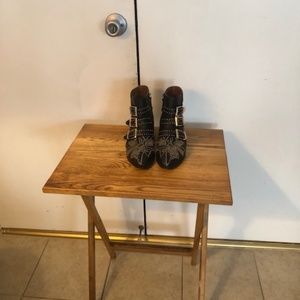 UNBRANDED BLK ANKLE BOOTIES WITH GOLD BUCKLES AND STUDS